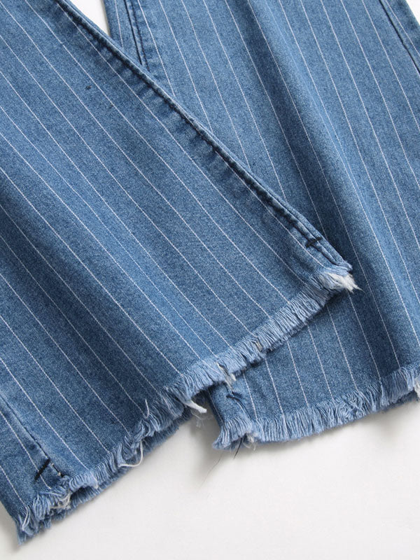 Vertical Striped Rough Selvedge Pants