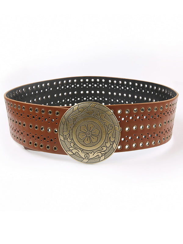 Vintage Metal Round Buckle Belt