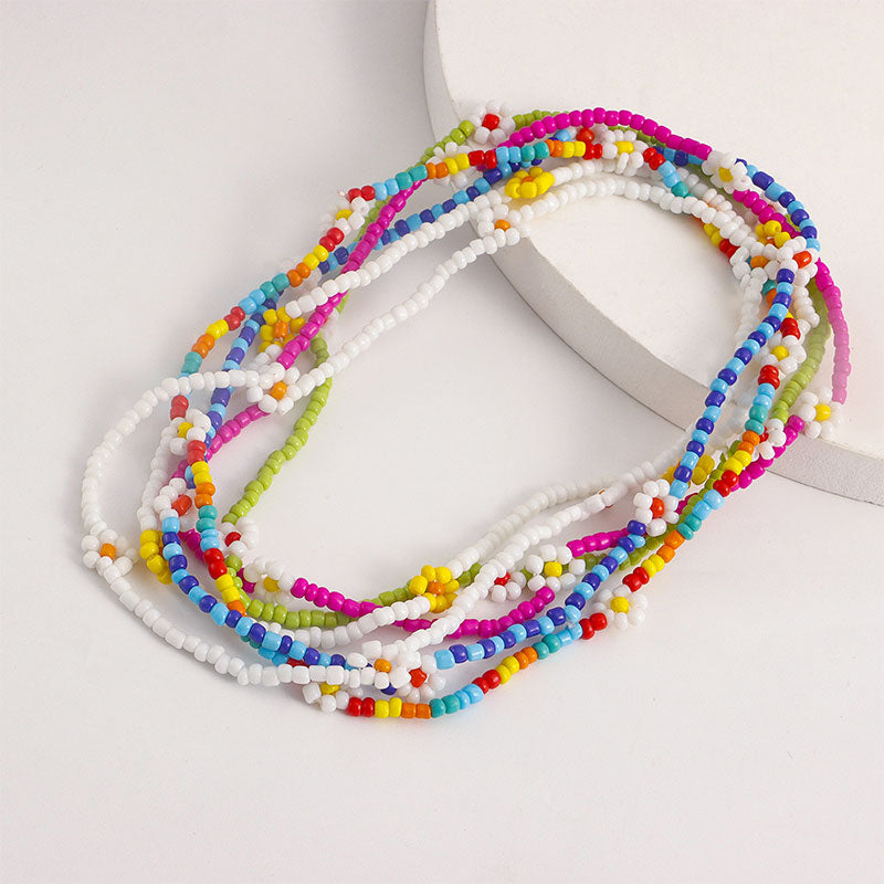 Creative Beaded Woven Flower Necklace