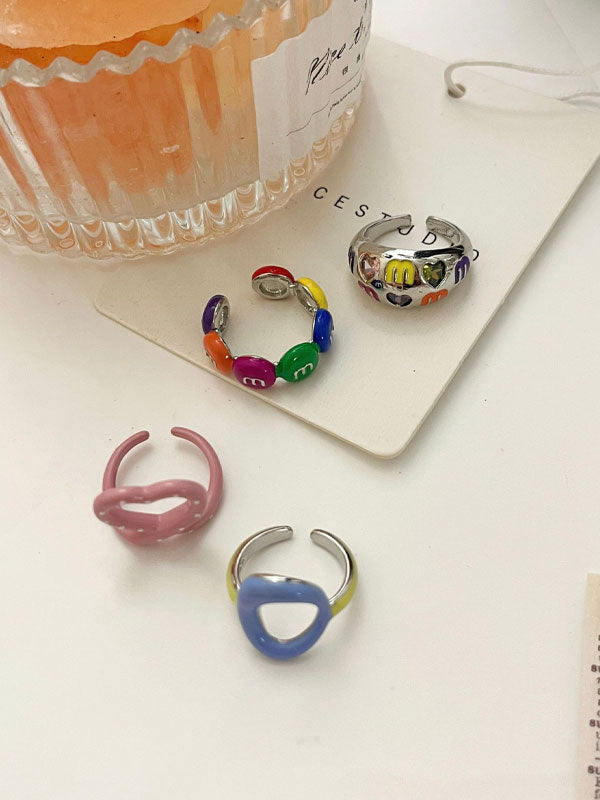 Macaron Enamel Stacking Rings