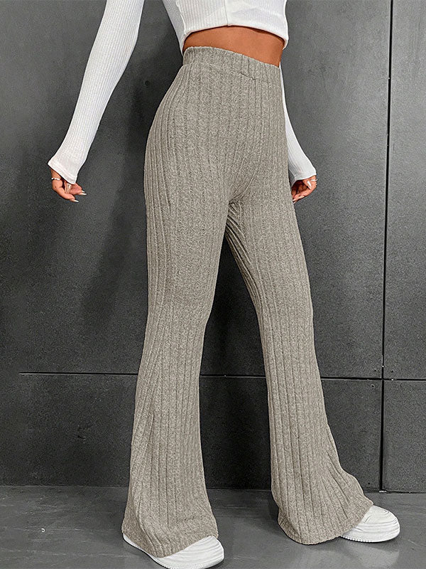 Street Plain High Waist Flared Pants