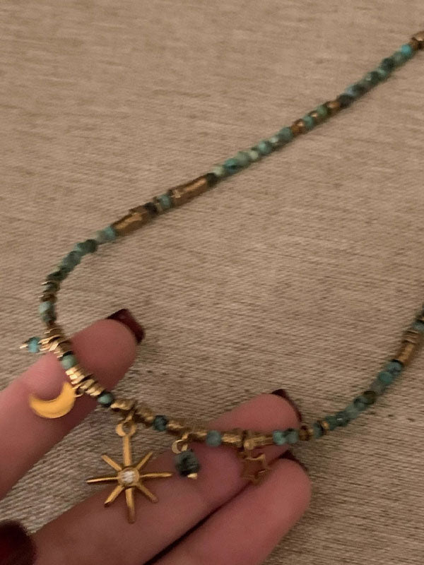 Turquoise Star Titanium Steel Necklace