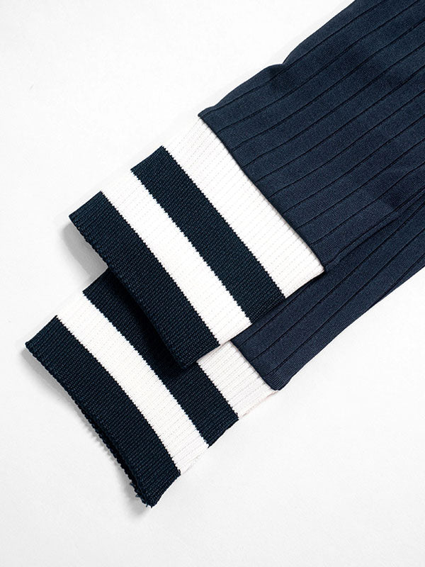 Striped Contrast Trim Two Piece Set