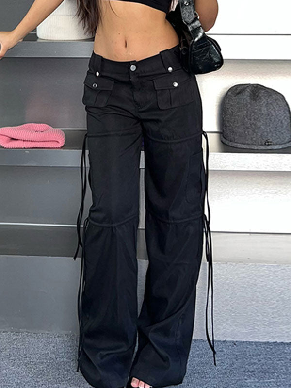 Low Rise Tassel Patchwork Cargo Pants