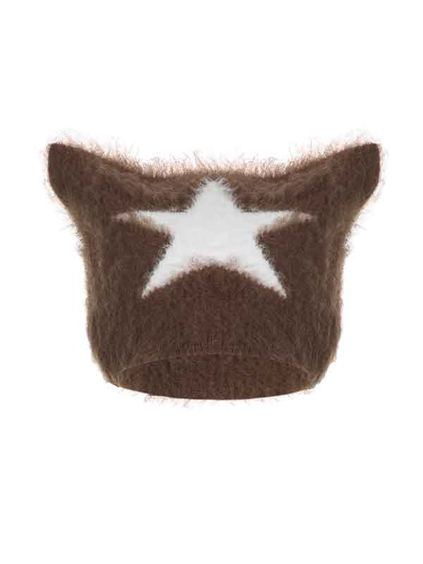 Star Color Block Cute Knitted Hat