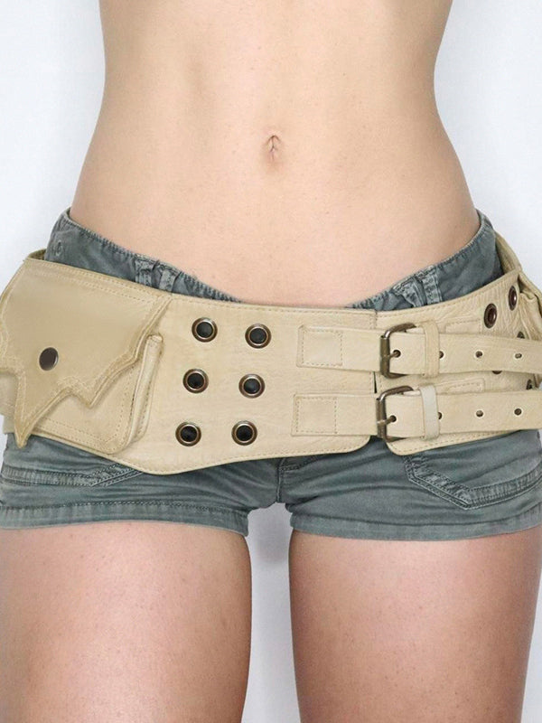 Retro Metal Eyelet Buckle Belt