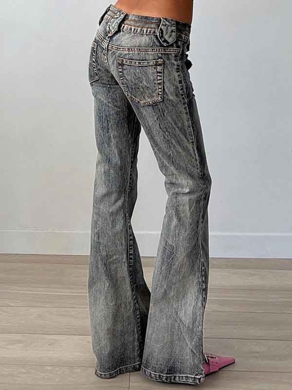 Vintage Low Rise Patch Pocket Jeans