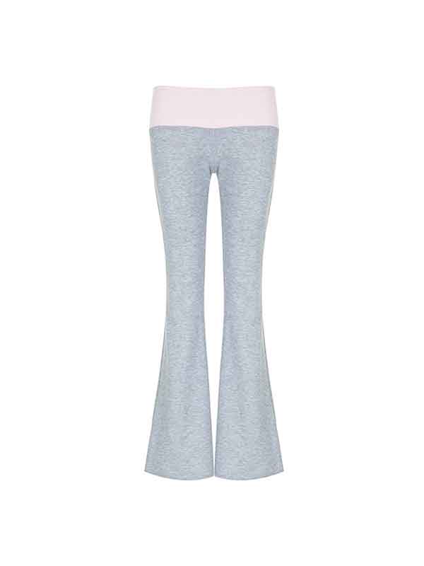 Casual Color Block Flared Pants