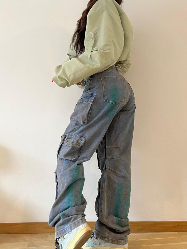 Gradient Flap Pocket Cargo Pants