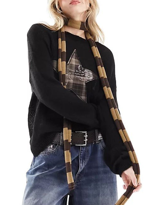 Round Neck Star Patchwork Sweatshirt