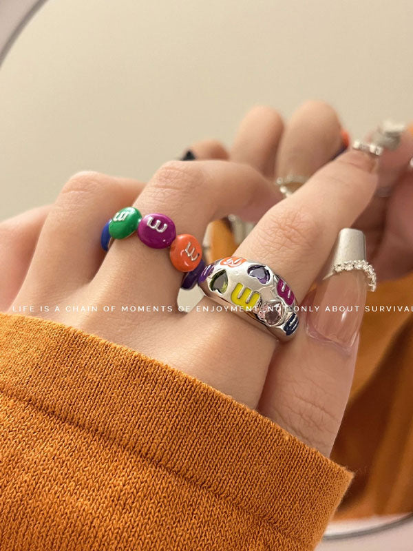 Macaron Enamel Stacking Rings