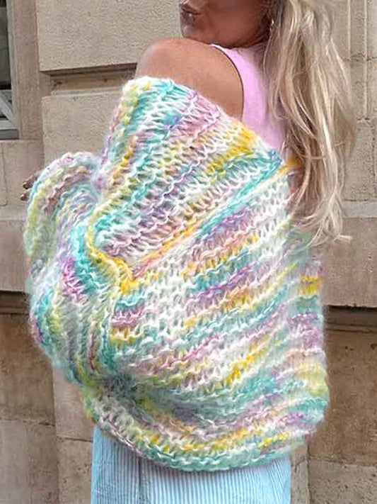 Warm Colorful Rainbow Cardigan