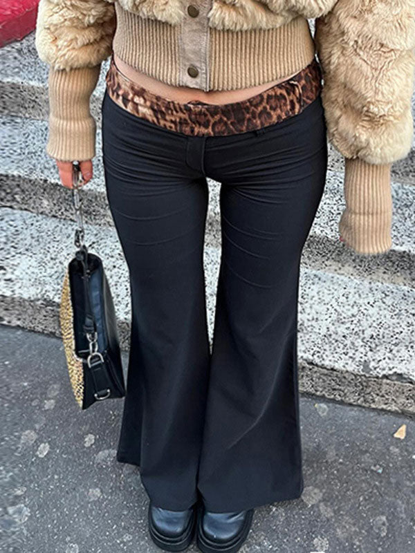 Leopard Printed Flared Flared Pants