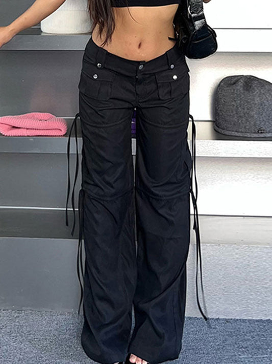 Low Rise Tassel Patchwork Cargo Pants