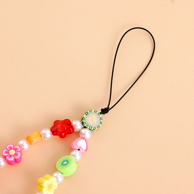 Heart Rainbow Beaded Mobile Phone Chain