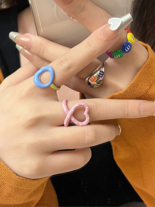 Macaron Enamel Stacking Rings