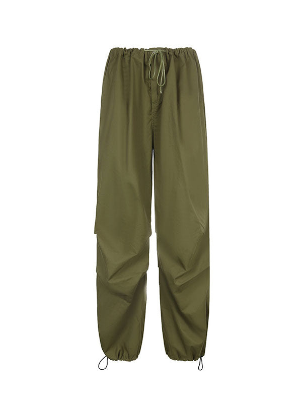 Cozy Low Waist Parachute Cargo Pants