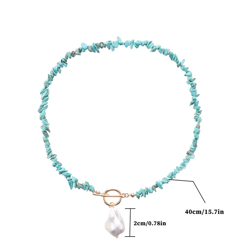 Simple Turquoise Shaped Pearl Necklace