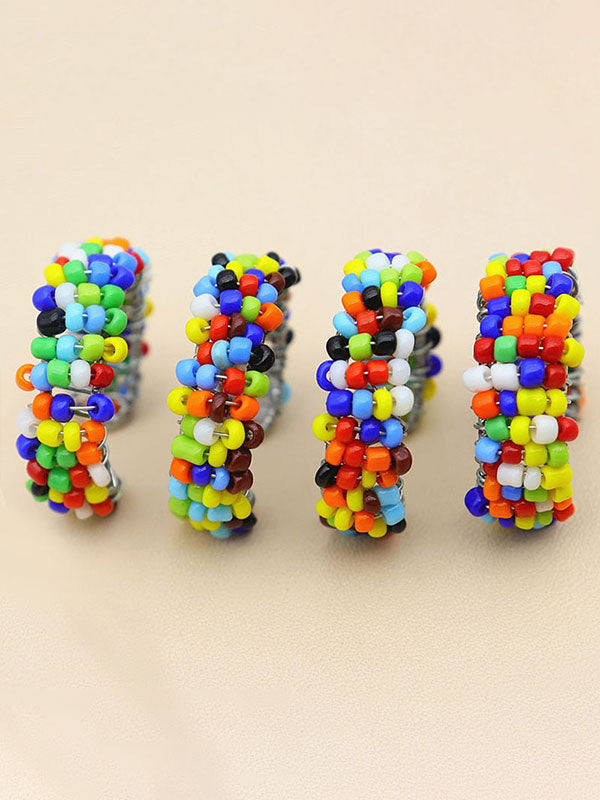 Colorful Beaded Knuckle Ring Set