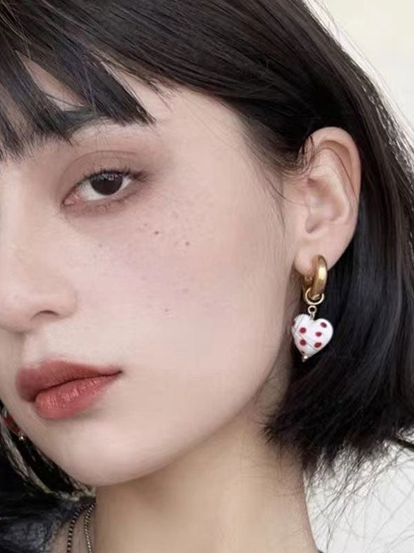 Heart Printed Lolita Earrings