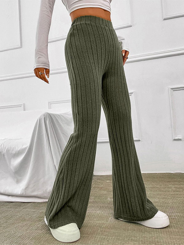 Street Plain High Waist Flared Pants