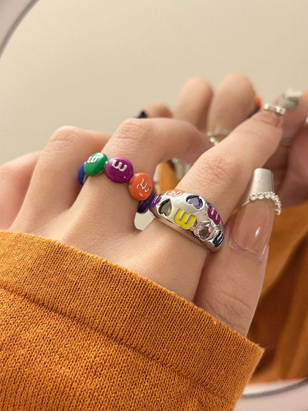 Macaron Enamel Stacking Rings