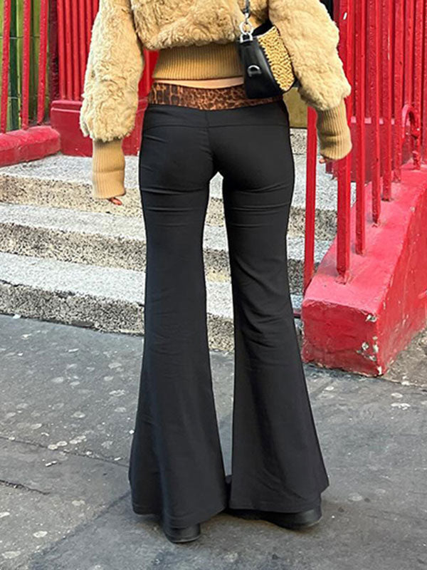 Leopard Printed Flared Flared Pants