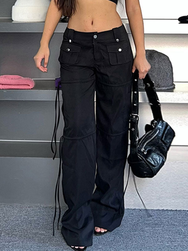 Low Rise Tassel Patchwork Cargo Pants