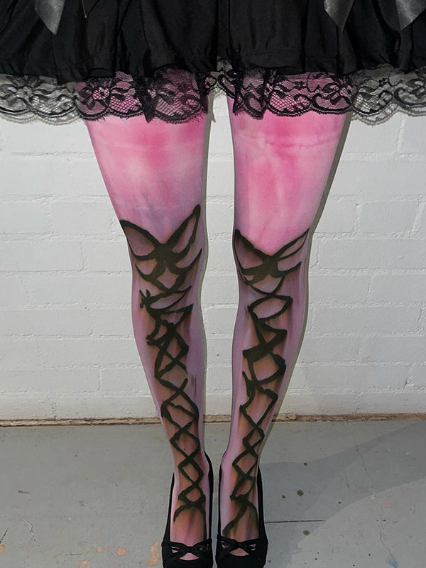 Y2K Footed Graffiti Pantyhose