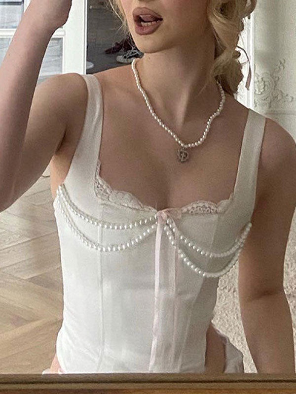 Plain Spaghetti Strap Corset Top