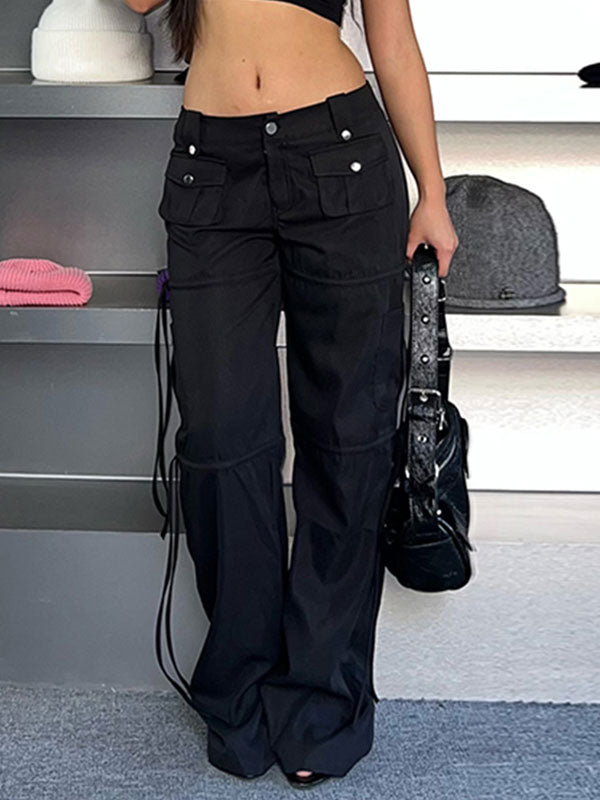 Low Rise Tassel Patchwork Cargo Pants