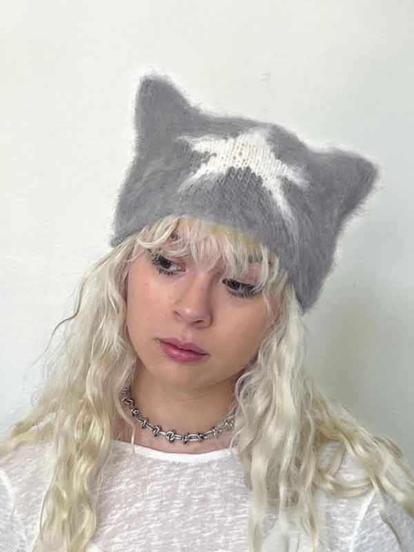 Star Color Block Cute Knitted Hat