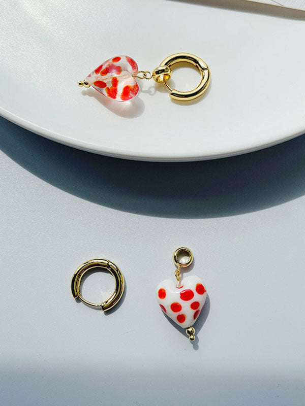 Heart Printed Lolita Earrings