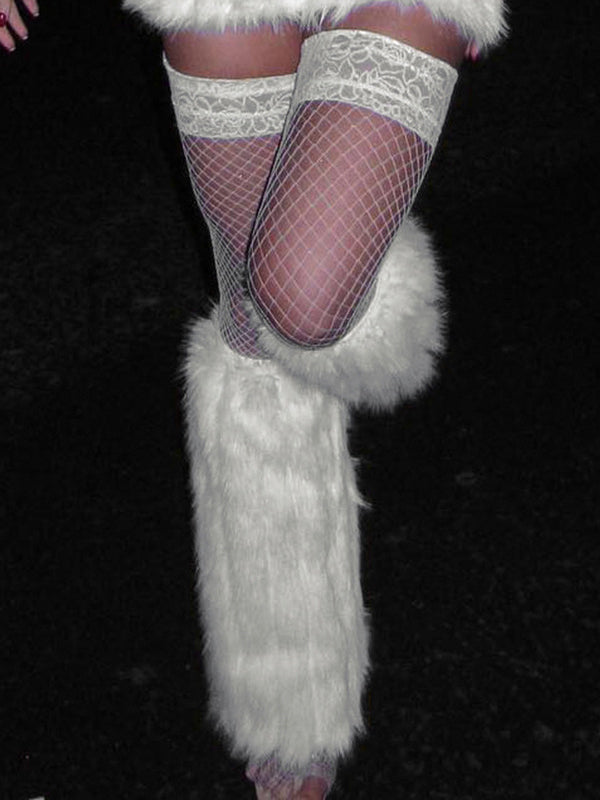 Y2K Faux Fur Straight Leg Warmer