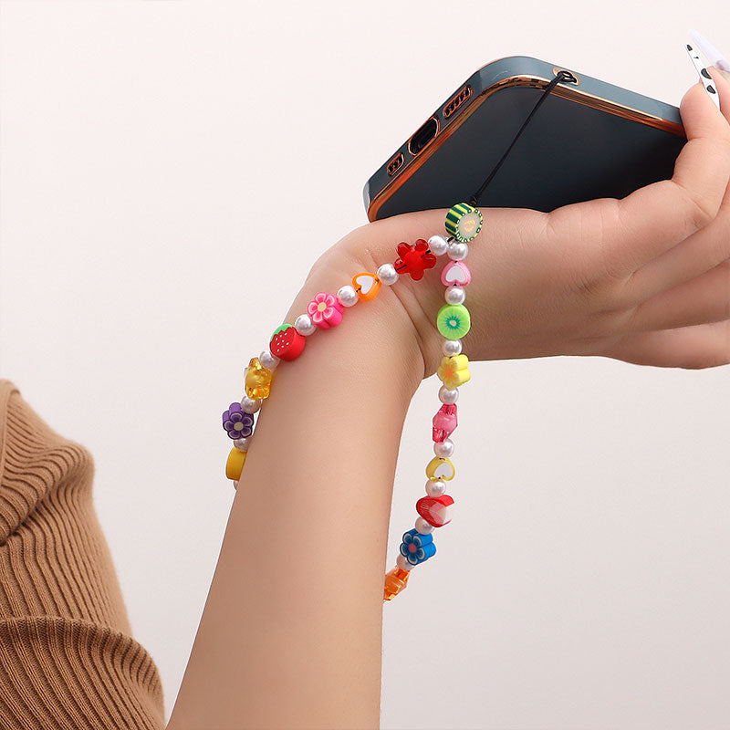 Heart Rainbow Beaded Mobile Phone Chain