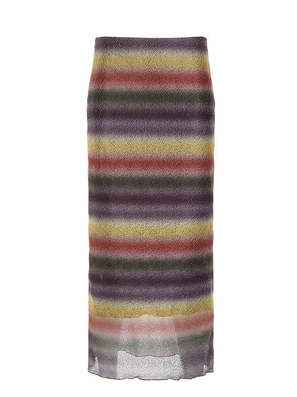 Street Striped Color Block Maxi Dress