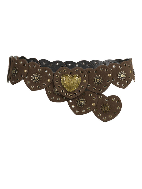 Heart Button Eyelet Adjustable Belt