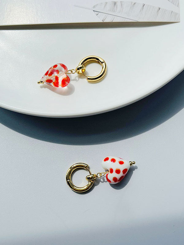 Heart Printed Lolita Earrings