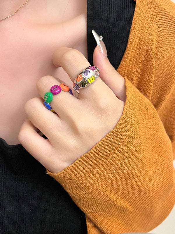 Macaron Enamel Stacking Rings