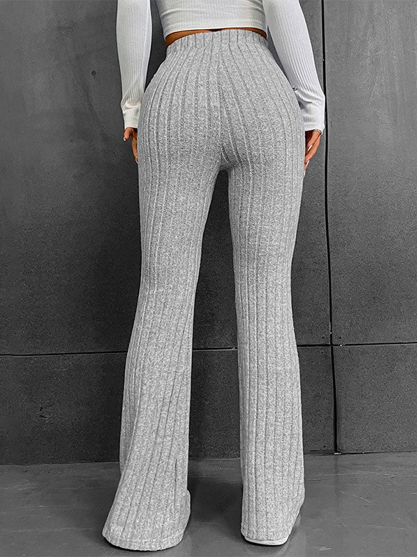 Street Plain High Waist Flared Pants