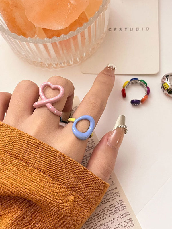 Macaron Enamel Stacking Rings