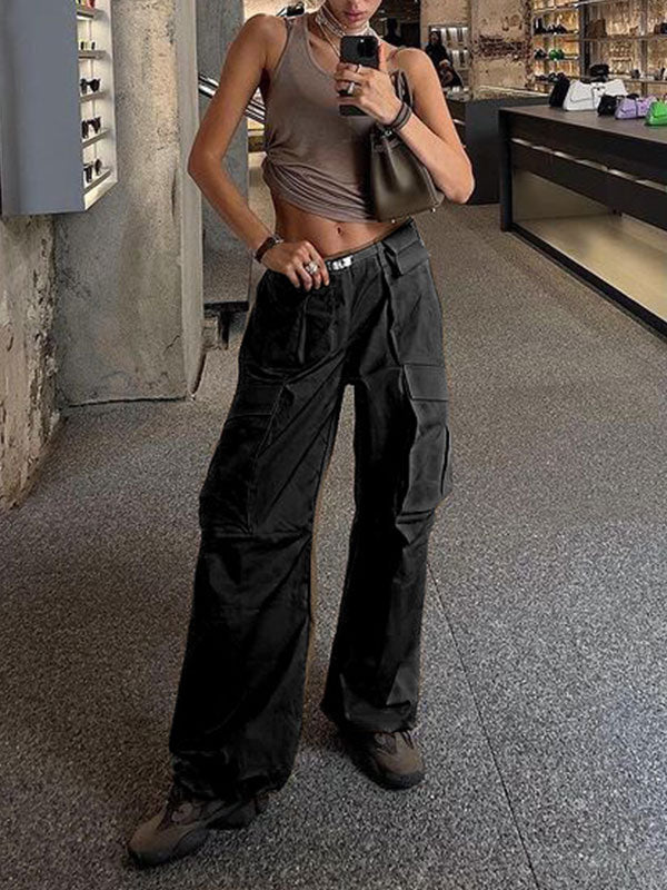 Street Fashion Plain Baggy Cargo Pants