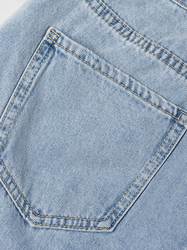 Light Washed Broken Holes Jeans