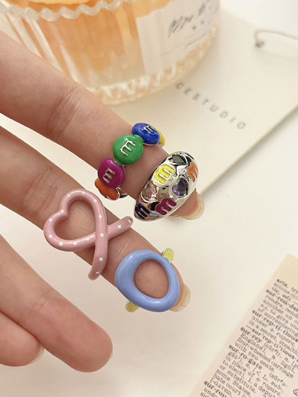 Macaron Enamel Stacking Rings