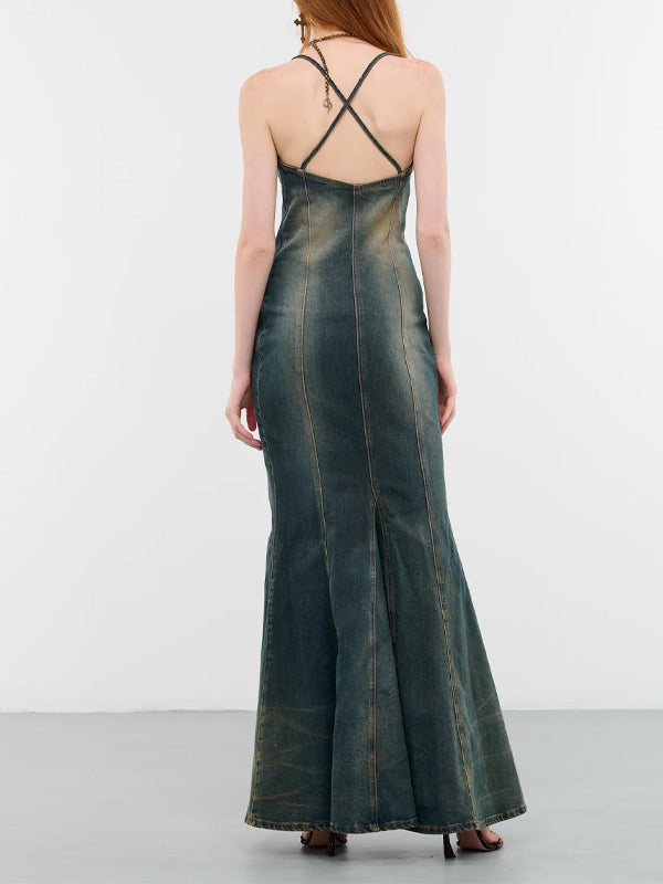 Spaghetti Strap Gradient Maxi Dress