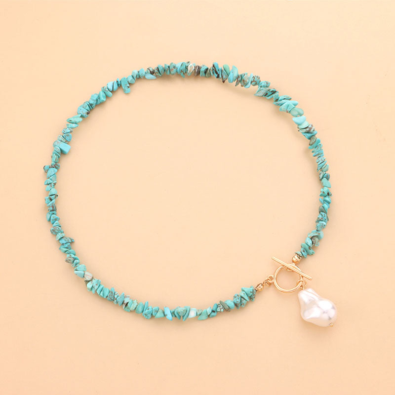 Simple Turquoise Shaped Pearl Necklace