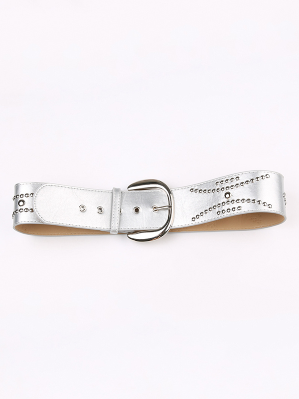 Sequin Stud Paneled Belt