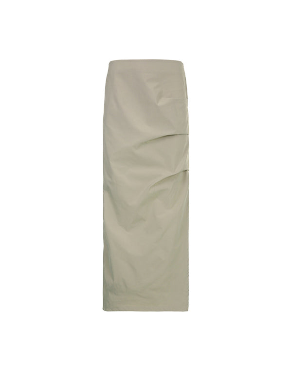 Y2K Plain Side Slit Bodycon Skirt